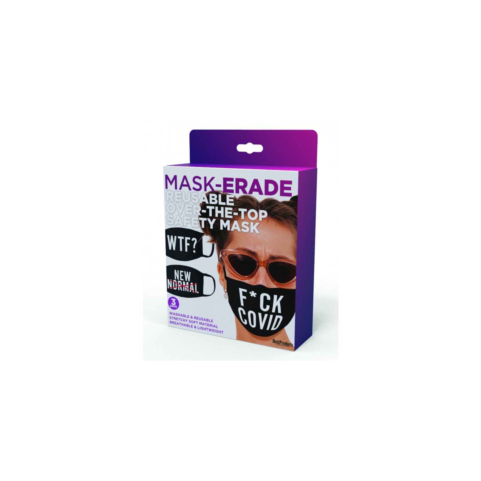 Máscaras Maskerade Covid/Wtf/Nueva Normalidad 3-Pack