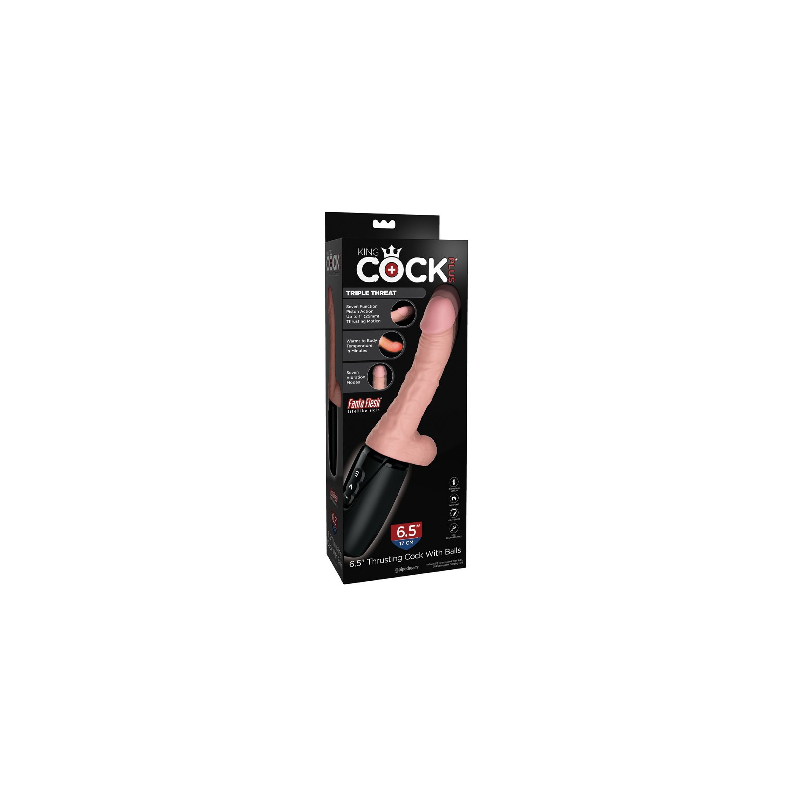 Vibrador Recargable King Cock Plus con Testículos