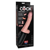 Vibrador Recargable King Cock Plus con Testículos