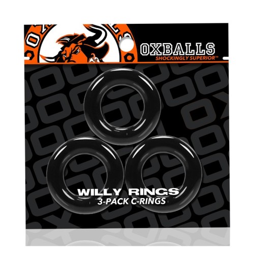 Oxballs Willy Rings 3-Pack Cockring Kit - Black