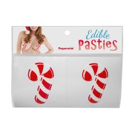 Pasties Comestibles Candy Cane de Menta - Diversión Festiva