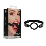 Ouch! Adjustable Silicone Ring Gag with Leather Straps