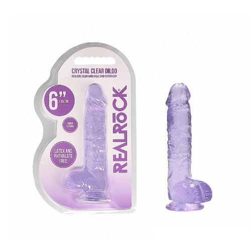 Dildo RealRock Crystal Clear - Experiencia Realista con Ventosa