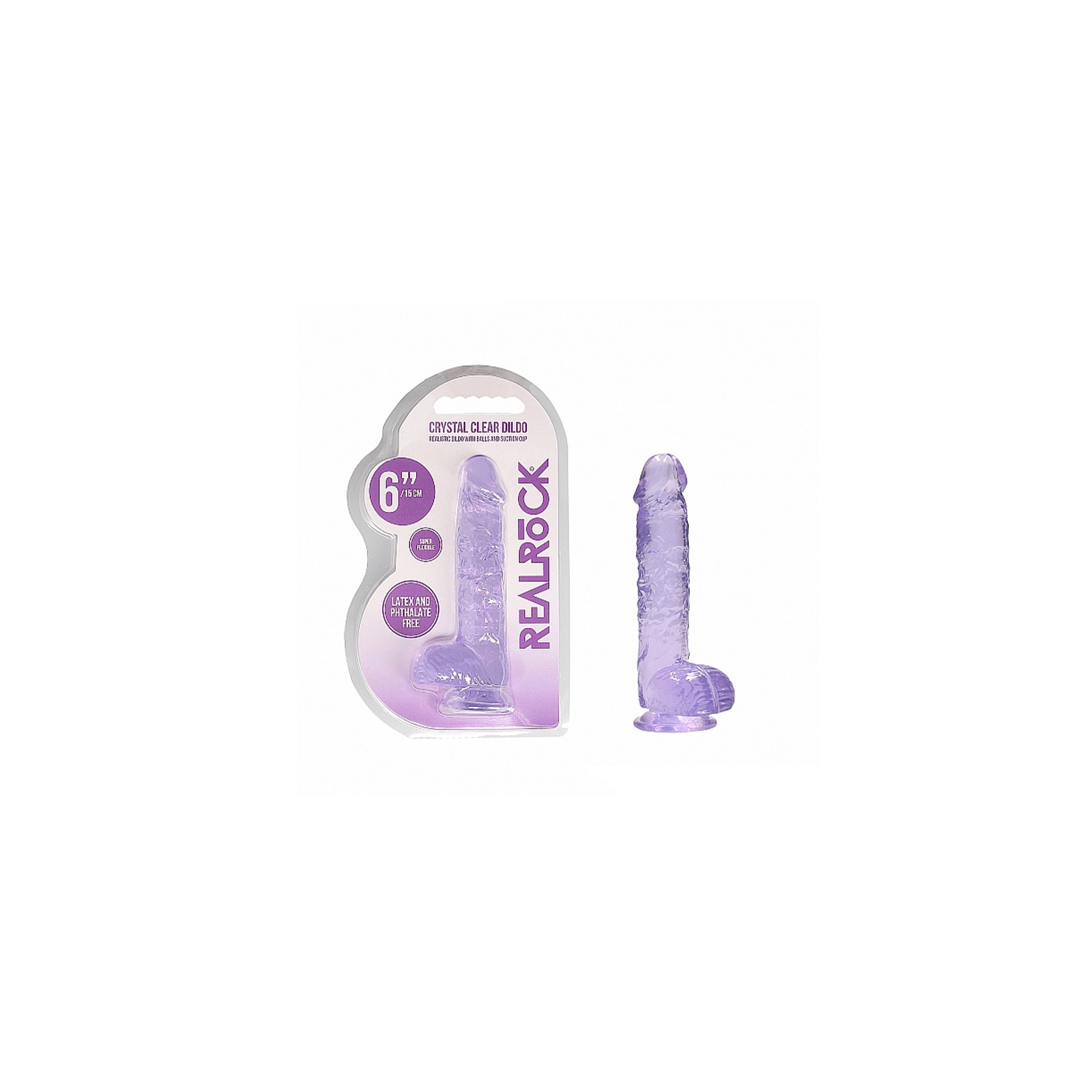 Dildo RealRock Crystal Clear - Experiencia Realista con Ventosa