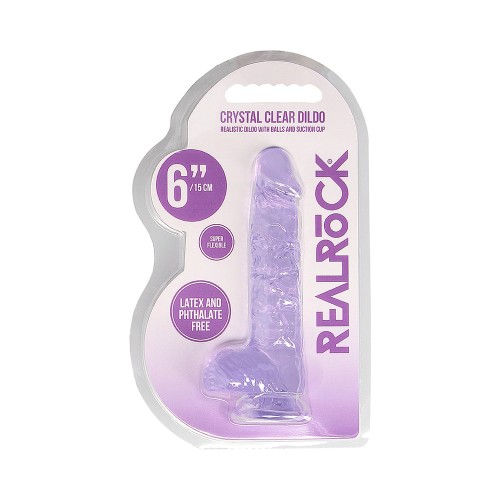 Dildo RealRock Crystal Clear - Experiencia Realista con Ventosa