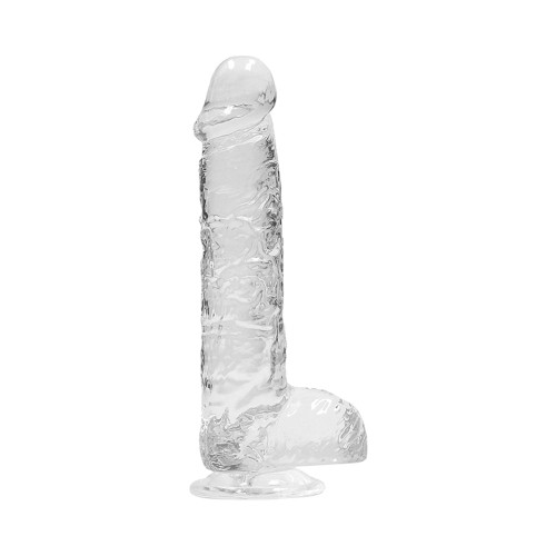 Dildo Cristal Claro de 6" con Testículos y Ventosa