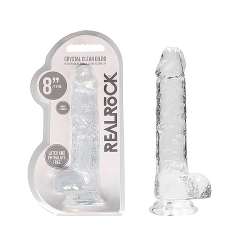 Dildo Realista Crystal Clear con Bolas y Ventosa