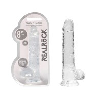 Dildo Realista Crystal Clear con Bolas y Ventosa