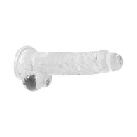 Dildo Realista Crystal Clear con Bolas y Ventosa