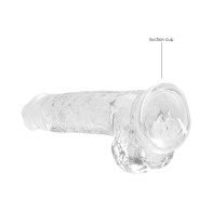 Dildo Realista Crystal Clear con Bolas y Ventosa