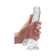 Dildo Realista Crystal Clear con Bolas y Ventosa