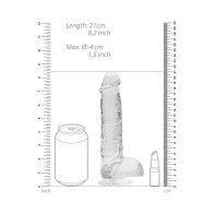 Dildo Realista Crystal Clear con Bolas y Ventosa