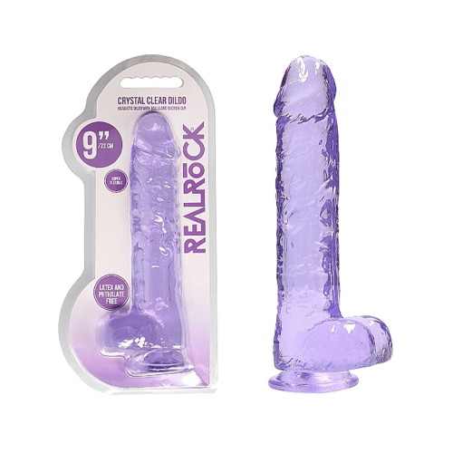 RealRock Crystal Clear Dildo with Balls