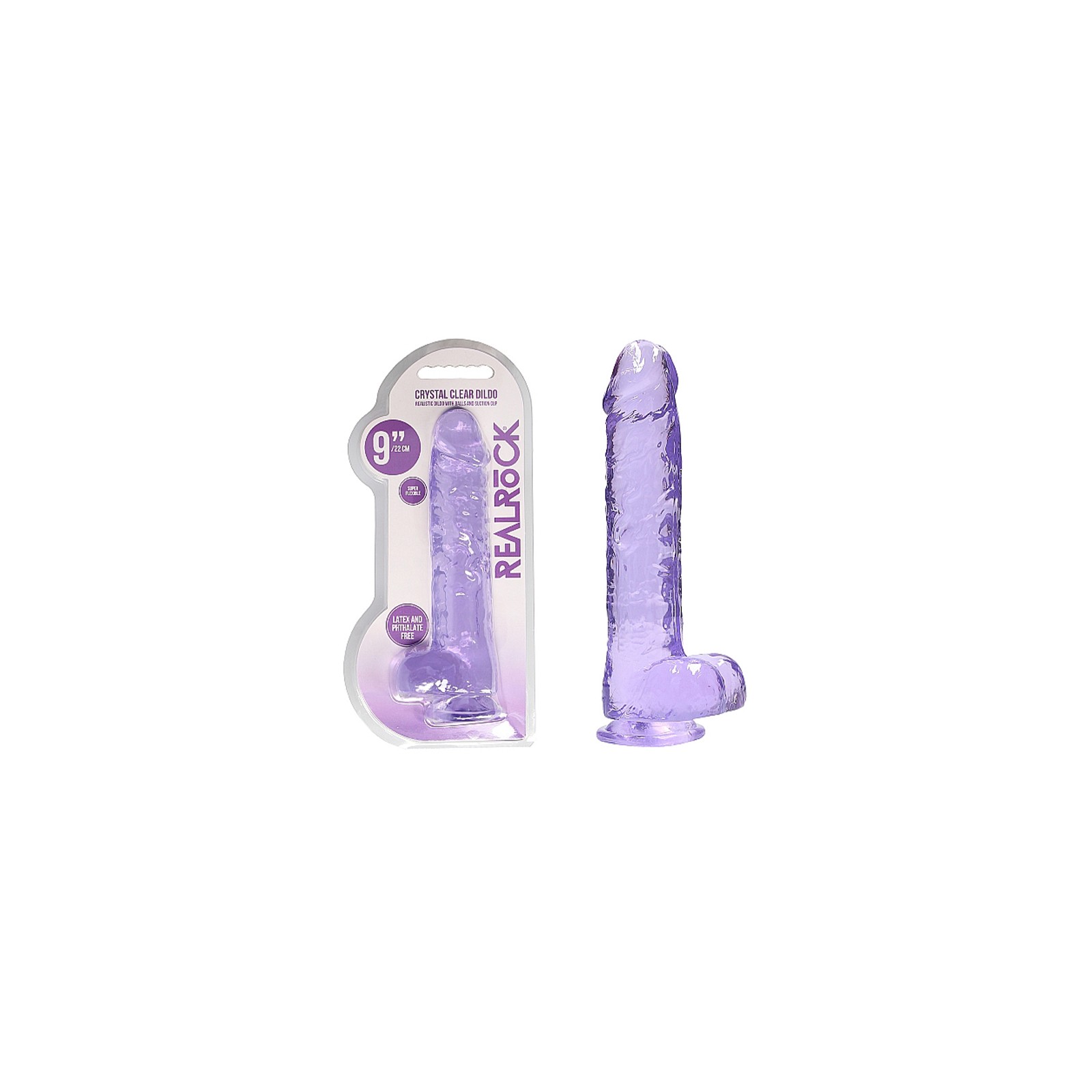 Dildo RealRock Crystal Clear con Bolas