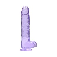 Dildo RealRock Crystal Clear con Bolas