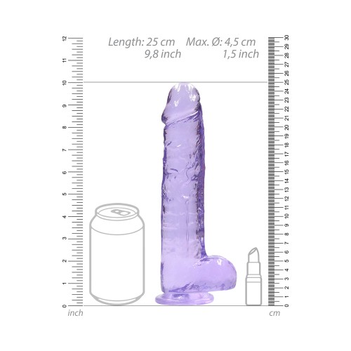 Dildo RealRock Crystal Clear con Bolas