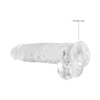 Dildo Realista RealRock Crystal Clear de 9 in. - Placer Realista