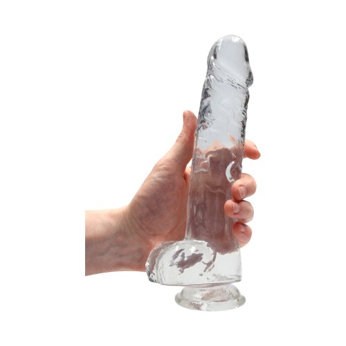 Dildo Realista RealRock Crystal Clear de 9 in. - Placer Realista