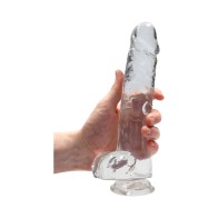 Dildo Realista RealRock Crystal Clear de 9 in. - Placer Realista