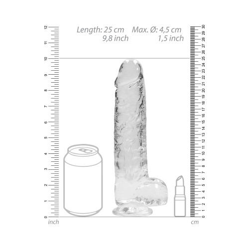 Dildo Realista RealRock Crystal Clear de 9 in. - Placer Realista