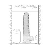 Dildo Realista RealRock Crystal Clear de 9 in. - Placer Realista