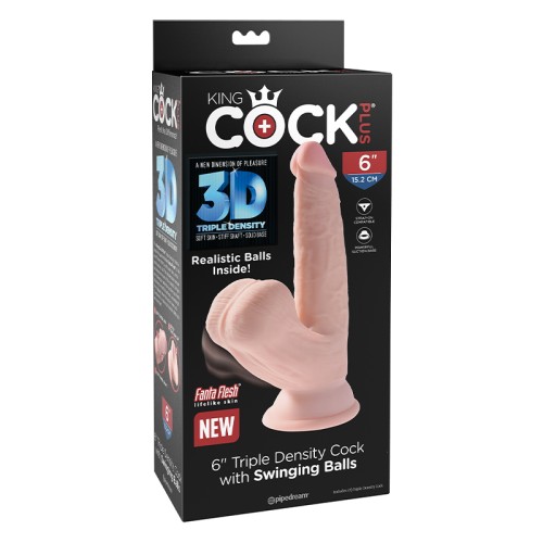 King Cock Plus Triple Density Dildo 6in