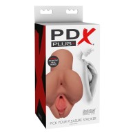 PDX Plus Escoge tu Placer Doble Entrada Stroker - Tan