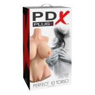 Masturbador Dual de Entrada PDX Plus Perfect 10 Beige