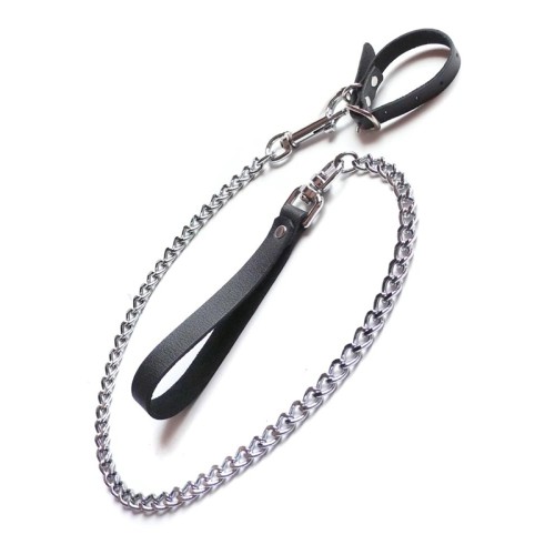 Kinklab Buckling Cock Ring with Chain Leash