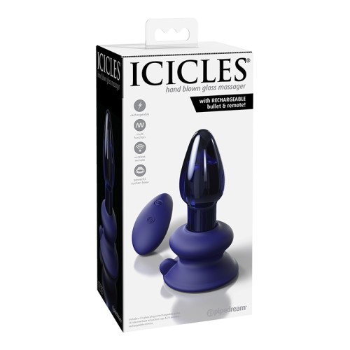 Plug Anal Vibrante Control Remoto Pipedream Icicles No. 85 Azul