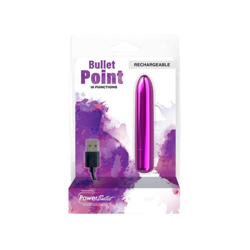 Power Bullet Point Vibrador Recargable Púrpura