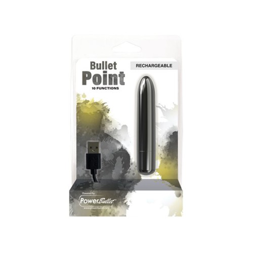 Vibrador Power Bullet Point Recargable - 10 Funciones