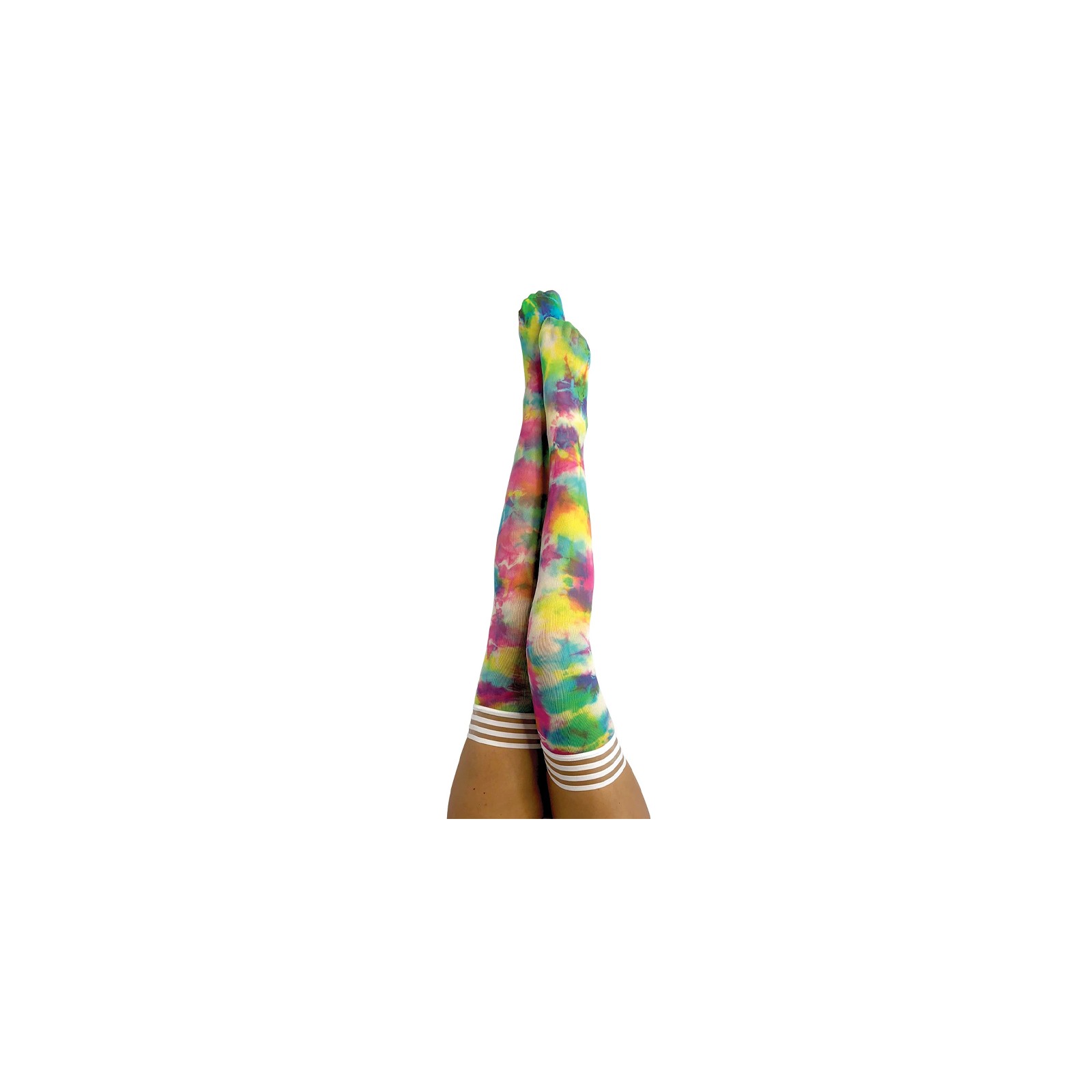 Kixies Gilly Rainbow Tie-Dye Thigh-Highs