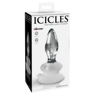 Icicles No. 91 Glass Anal Plug With Suction Cup Clear