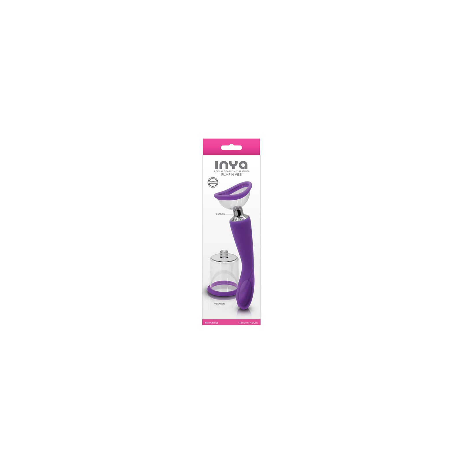 INYA Pump N Vibe Dual-Ended Vibrator & Pump Set in Purple