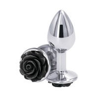 Rear Assets Rose Anal Plug Small Black