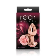 Rear Assets Small Rose Anal Plug in Pink