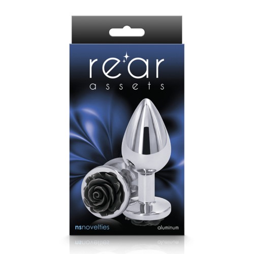 Plug Anal Rose Medium Rear Assets Negro