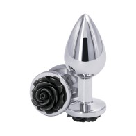 Rear Assets Rose Anal Plug Medium Black