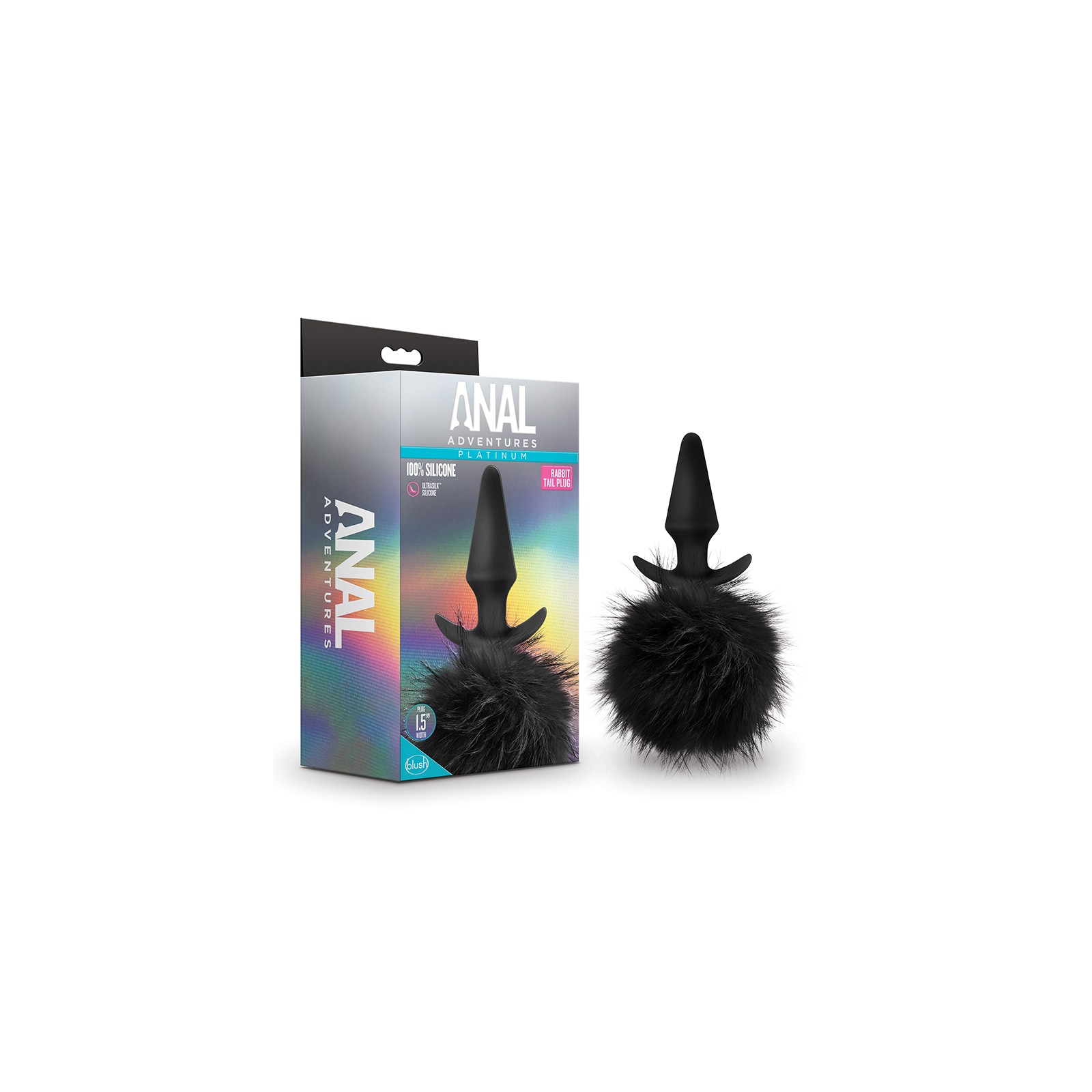 Platinum Silicone Rabbit Tail Plug for Anal Adventures