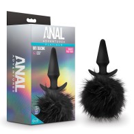 Platinum Silicone Rabbit Tail Plug for Anal Adventures