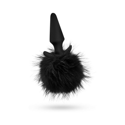 Platinum Silicone Rabbit Tail Plug for Anal Adventures