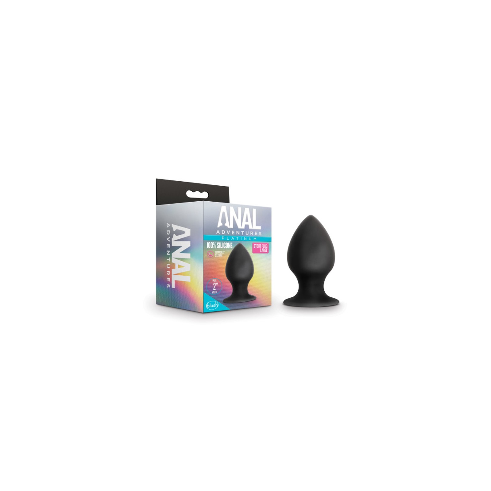 Anal Adventures Large Silicone Plug Black