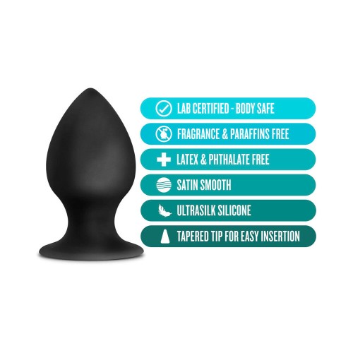 Anal Adventures Large Silicone Plug Black