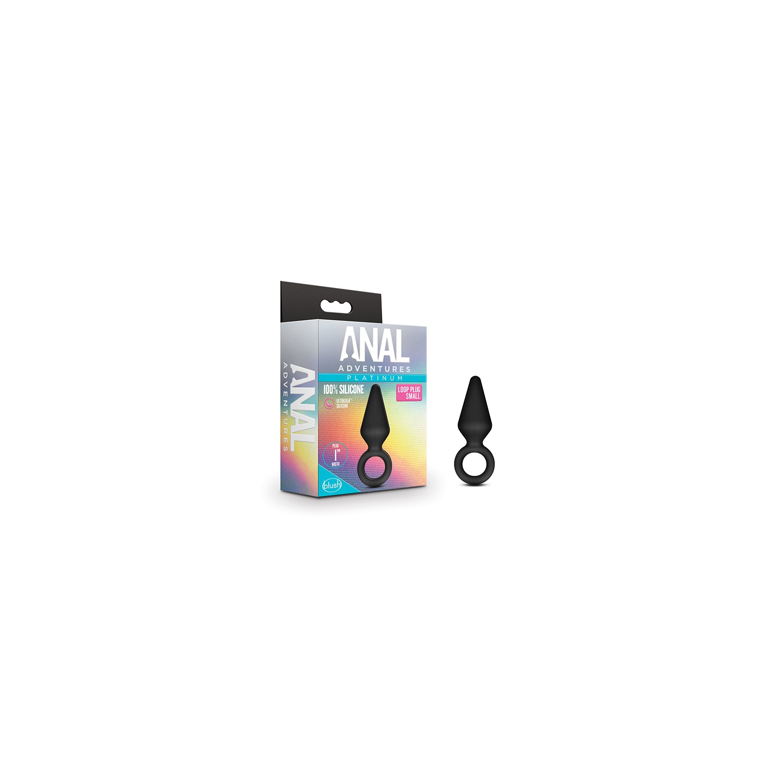 Anal Adventures Platinum Silicone Loop Plug Small Black