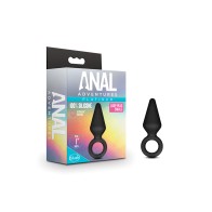 Anal Adventures Platinum Silicone Loop Plug Small Black