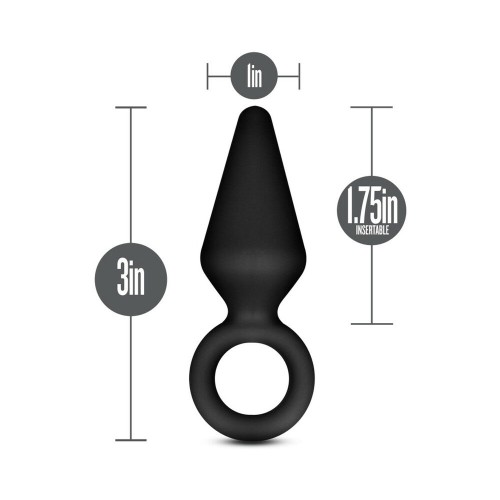 Anal Adventures Platinum Silicone Loop Plug Small Black