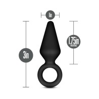 Anal Adventures Platinum Silicone Loop Plug Small Black