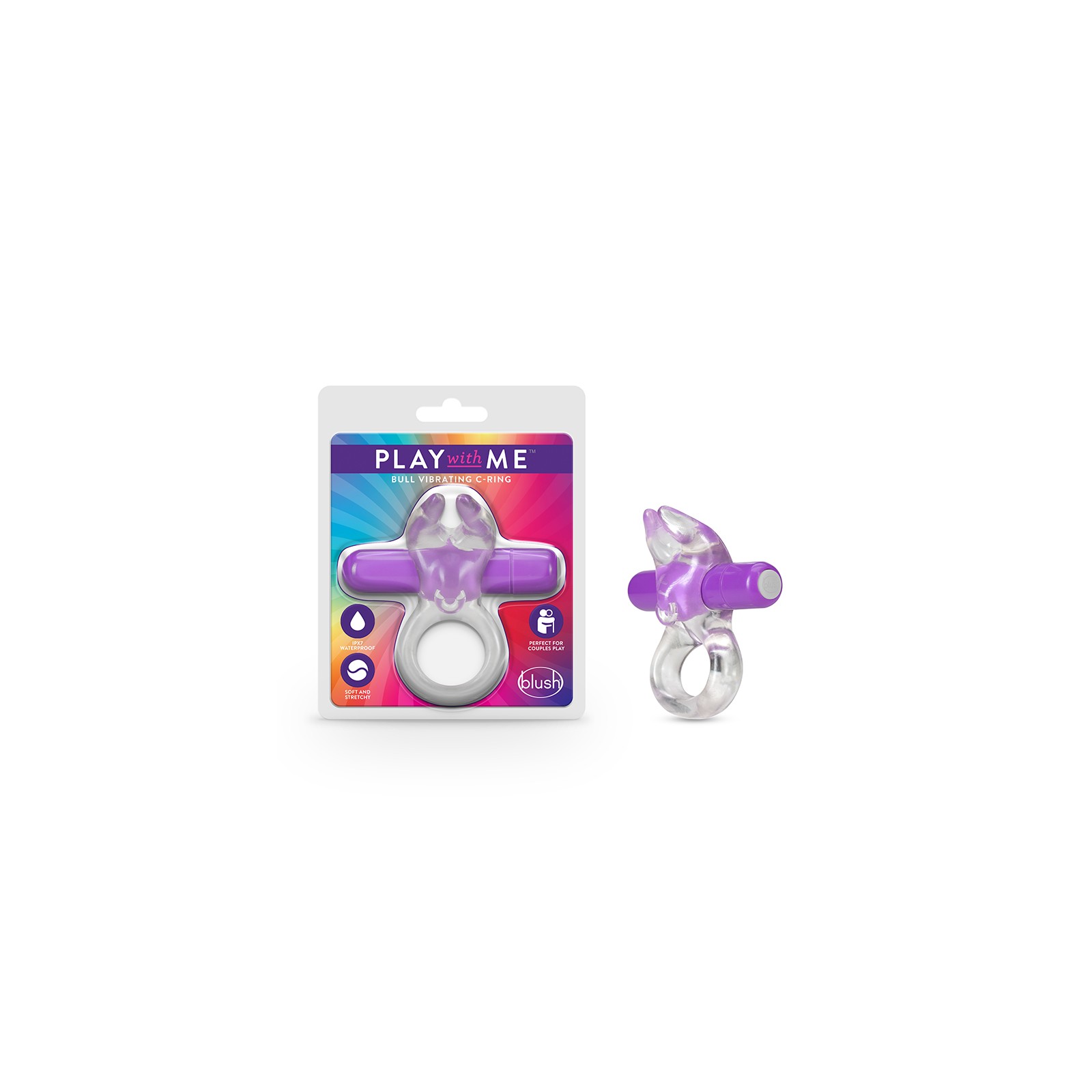 Play with Me Bull C-Ring Vibrador Morado