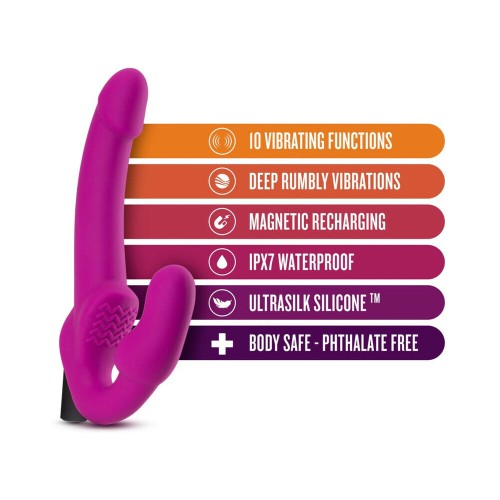 Dildo Strapless Temptasia Estella Rosa con Vibrador